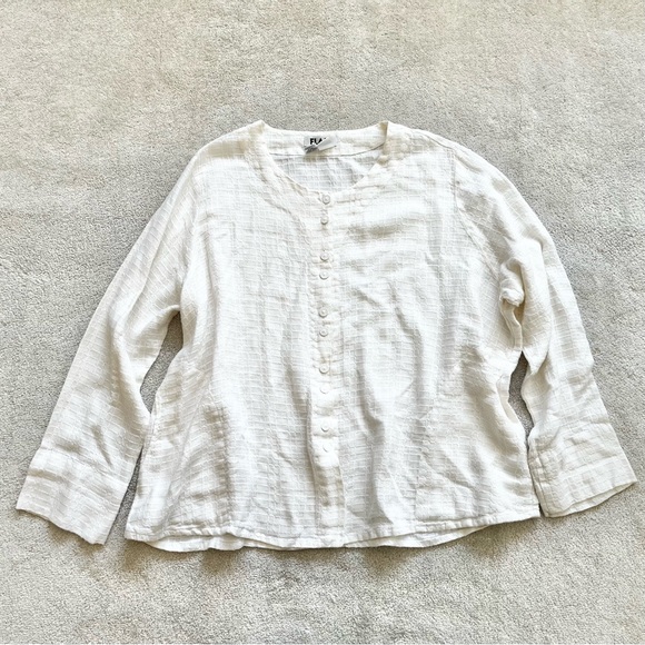 Flax Women's White Button-Up Top - Picture 10 of 10